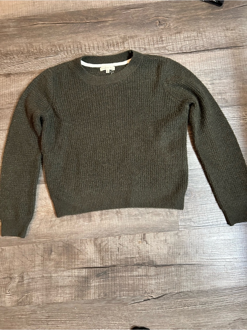 Copper Key Olive Green Crewneck Sweater